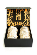 Load image into Gallery viewer, 12 assorted 8oz Wheels in black and gold SriMu box
